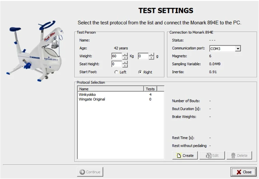 Monark Anaerobic Test Software